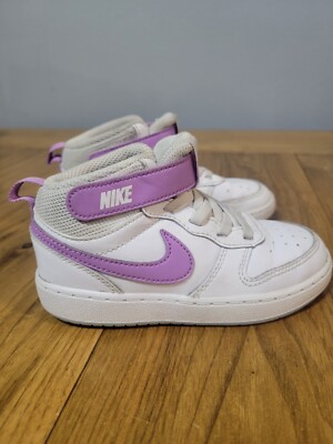Size (GS) Nike Court Borough Mid White Pink Foam