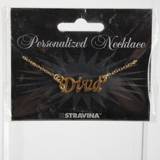 DIVA NEW Name Goldtone Rhinestone Accent 14.5" 4.5" Multi Ring Ext Necklace