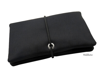 Tabaktasche Tabakbeutel Drehertasche *Black* - 3 Fächer oder Blättchenspender 