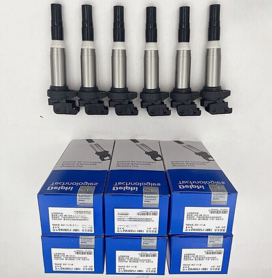 6PCS For BMW 135i 335i 325i 535i X6 Z4 X3 X5 Delphi Ignition Coils Metal Set New Foto 2 de 4