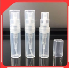 10x 2ml Plastic Travel Bottle Empty Clear Transparent Perfume New