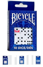 BICYCLE BRAND PLAYING DICE,10 pack Die Poker Game, new in box 2018 set 7