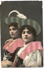 POSTCARD 1906 German Bavarian women folk costume embossed ethnic type stamp old