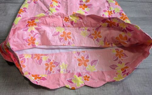 Vintage Lilly Pulitzer Pink Floral Scalloped Hem A-Line Mini Skirt sz 8 Hawaiian - Picture 2 of 8