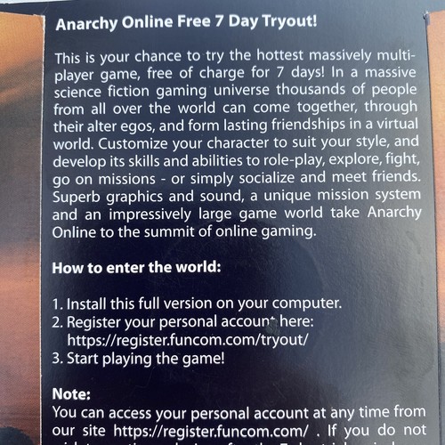 RARE Anarchy Online PC CD-ROM 7 Day Free Trial PC Games Magazine May 2002 Promo - Picture 6 of 16