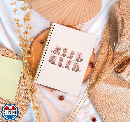 OXW Coquette Pink Bow Notizbuch Journal, süße Notizbücher Notizblöcke Cowgirl Geschenke - Bild 2 von 5