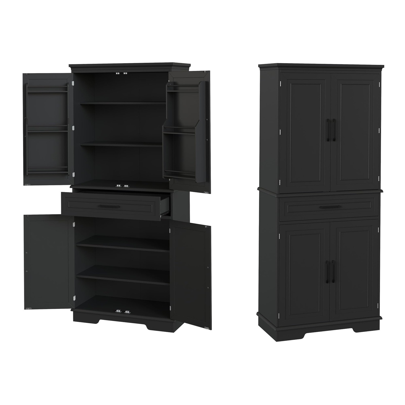 72-Inch Freestanding Kitchen Pantry Cabinet with Spacious Storage by PeacefulHues