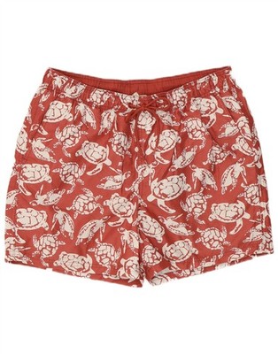 MARKS & SPENCER Herren Badeshorts Large rot Animal Print Polyester XG06