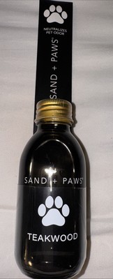 Sand + Paws Reed Diffuser TEAKWOOD 3.4 oz New Glass Bottle Sand + Fog PET ODORS