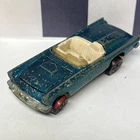 CLASSIC ‘57 T-BIRD 1969 Hot Wheels Redline Aqua Green Vintage Survivor White Int