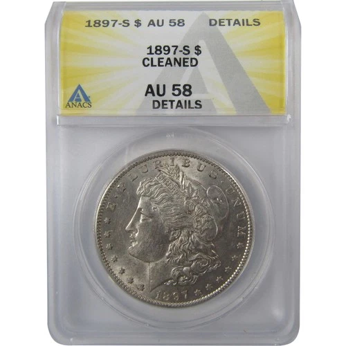 1897 S Morgan Silver Dollar AU 58 Details ANACS $1 Coin SKU:I24935