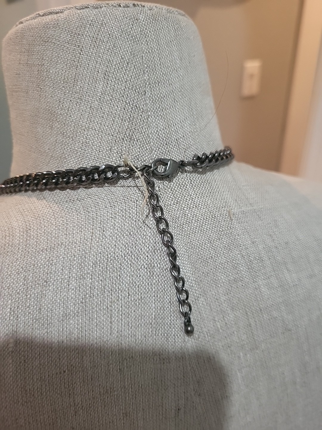 Macys bold gray rhinestone Statement Necklace - image 3