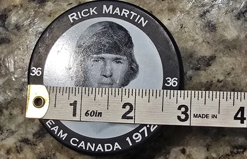 3" Rick Martin Photo Puck Canadá Equipo del Siglo Buffalo Sabres #36 Foto 4 de 4