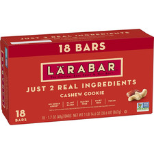 Larabar Cashew Cookie, Fruit and Nut Bars, Gluten Free and Vegan, 30.6 oz, 18 Ct