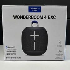 ULTIMATE EARS WONDERBOOM 4 BLACK PORTABLE BLUETOOTH SPEAKER BRAND NEW