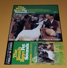 THE BEACH BOYS VTG ORIGINAL PET SOUNDS PROMO 2 SIDE DISPLAY POSTER BRIAN WILSON