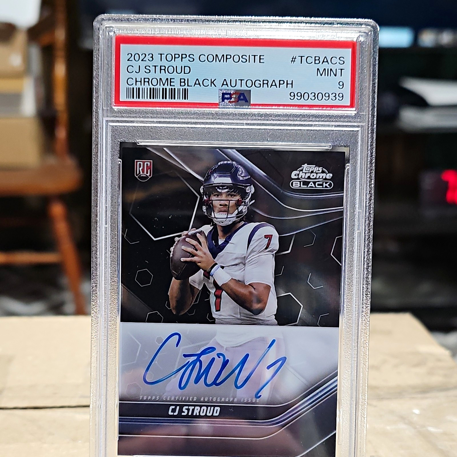 Topps 2023 Composite Chrome Black Autographs C.J. Stroud RC Auto #TCBA-CS PSA 9
