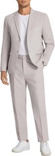 Men's 2 Piece Linen Cotton Suit Set Lightweight Casual Outfit for Summer Beach