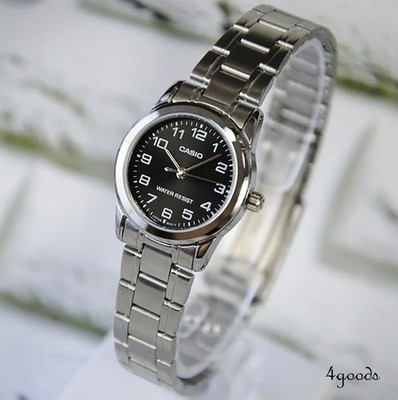 Casio Women's Enticer Date LTP-V001D-1B Waterproof Stainless Steel NEW