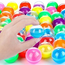 100pcs Empty Clear-Colored Round Capsules Plastic Capsule Dispenser Grab Balls G