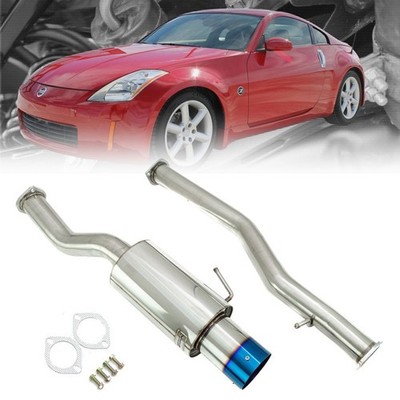 Megan Drift Spec CBS Exhaust System Single Exit Blue Burnt Tip For 03-09 350Z