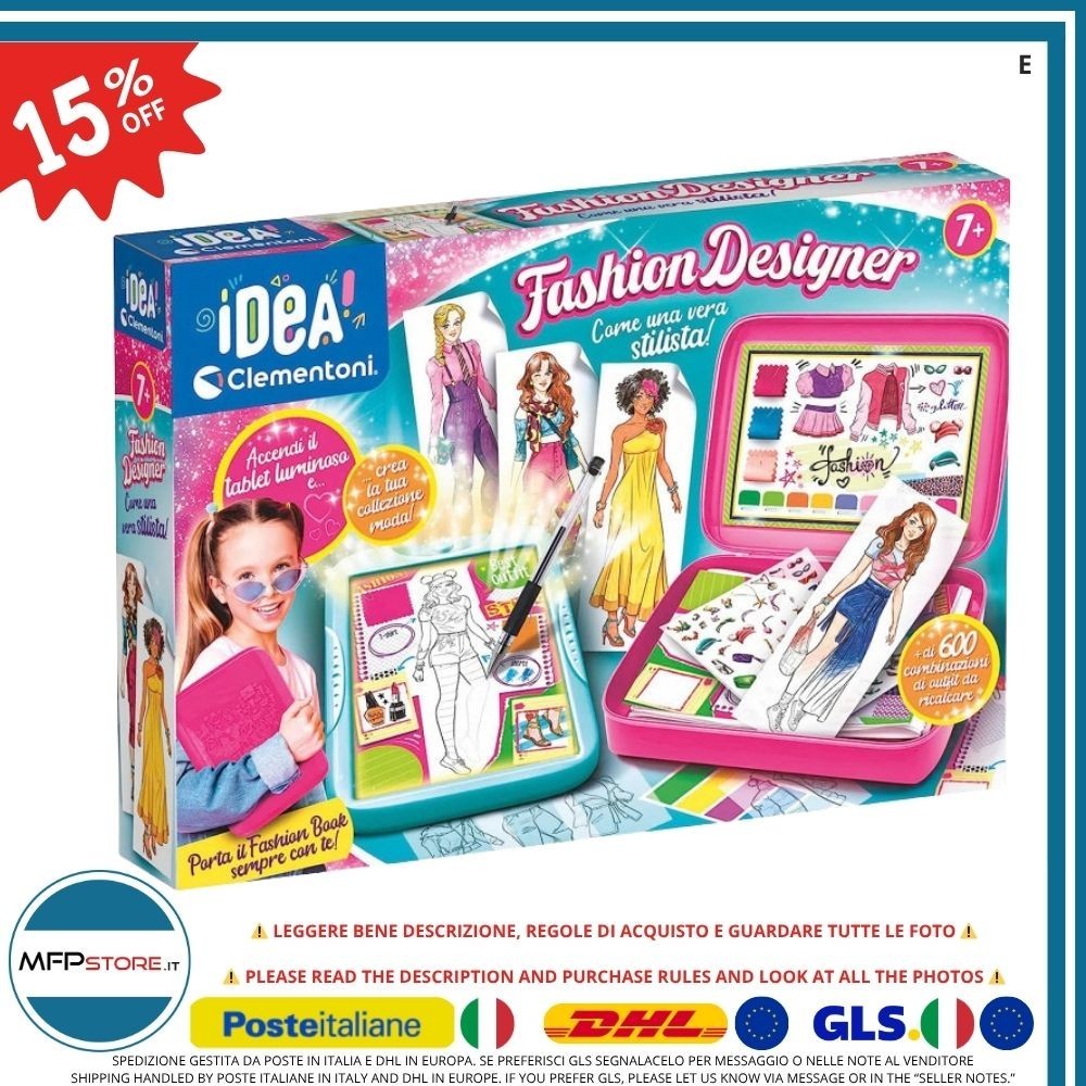 Clementoni Idea Fashion Designer Kit Creativo Moda Bambini Disegno Stilista
