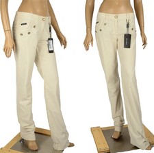 DOLCE & GABBANA PANTS CREAM COTTON CORDUROY MATERIAL WITH SIGNATURE BUTTONS
