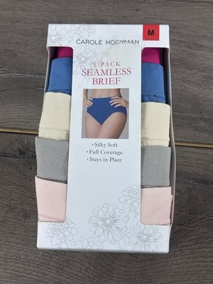 Carole Hochman Seamless Brief 5-Pack Women's Underwear.Multicolor, Size Medium.