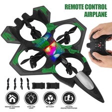 Foam Remote Control Airplane with Light RC Plane 360° Flip Fighter Jet Toy Drone