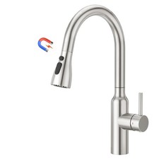 Brushed Nickel Kitchen Faucets with Pull Down Sprayer, Faucets for Kitchen Si...