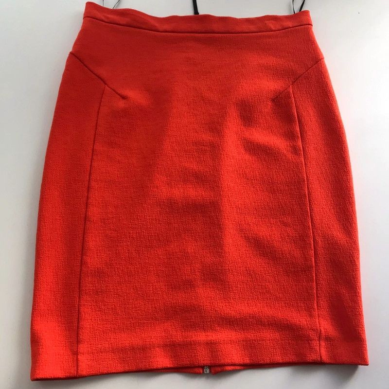 Topshop Midi Siri UK 10 Burnt Orange Jersey Zip