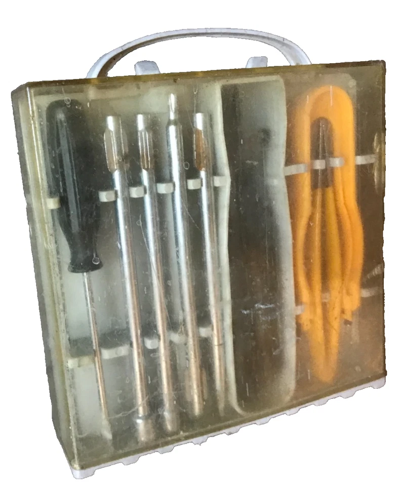 12pc Hand Tool Kit Set Case Portable box Gray/Screw-Nut Drivers/ Tweezer/Puller - Image 4 of 4