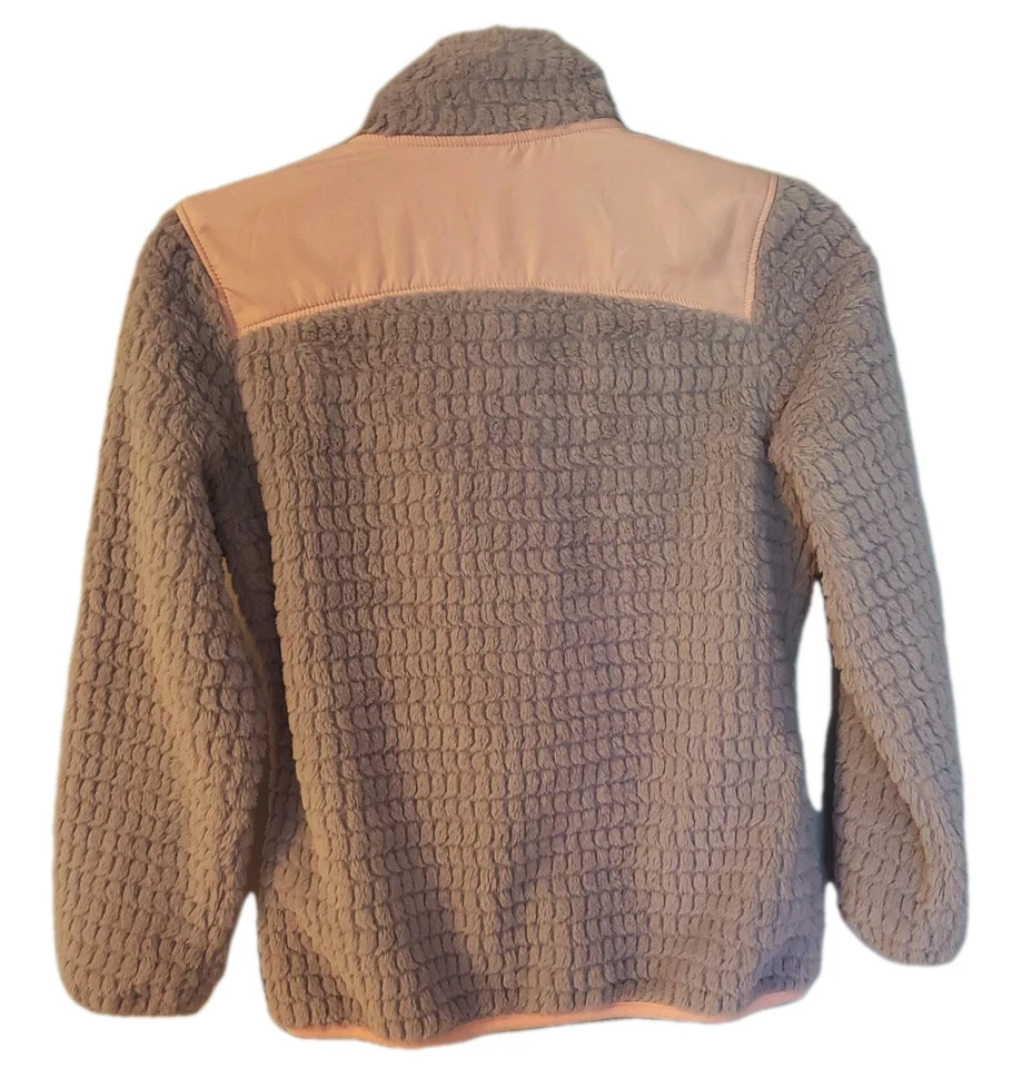 Reebok Jacket Girl's 10/12 Gray/Pink Polyester Lined Faux Fur Zip-up Pockets  - Image 2 of 4