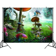 Alice in Wonderland Party Banner Photo Background Backdrop Wedding Birthday