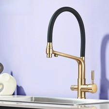 Filter Kitchen Faucet Flexible Black Hose Pullable Hot Cold Mixer Kitchen Sink