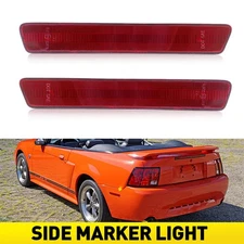 For 1999-2004 Ford Mustang Red Lens Rear Side Marker Reflector Lights Housings D