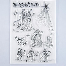 Kwellam Merry Christmas Star Holy Night Clear Stamps for Card Making Decoration