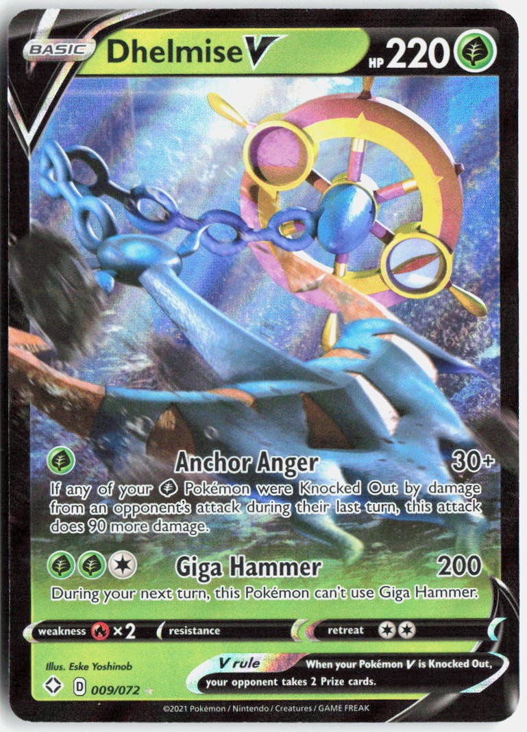 Dhelmise V SHF Holofoil - 009/072 NM Pokemon TCG