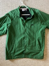 Vtg Pioneer Seed Jacket Mens L Tall Green Swingster Proud to be a Farmer Snap