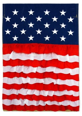 New USA Ruffles Flag Garden - Patriotic Star and Stripes Patriotism Independence
