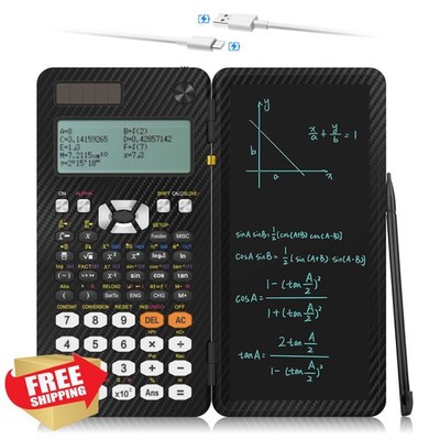 iPepul Scientific Calculator 991EX Black Type-C Solar w/ Notepad