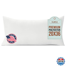 Pillowflex Premium Polyester Throw Pillow Insert 20x36 Large Rectangle Couch Lum