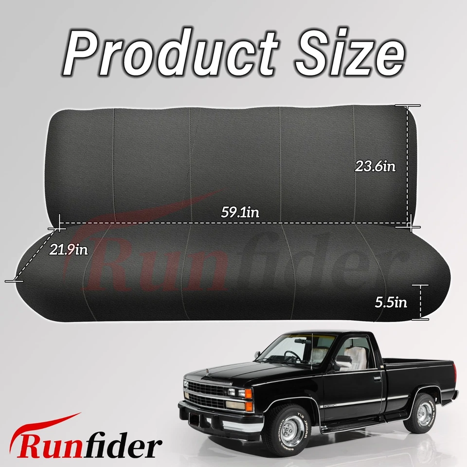 Custom-Formed Bench Seat Covers for Chevy C/K Series 1973-1999-Gray Foto 2 de 4