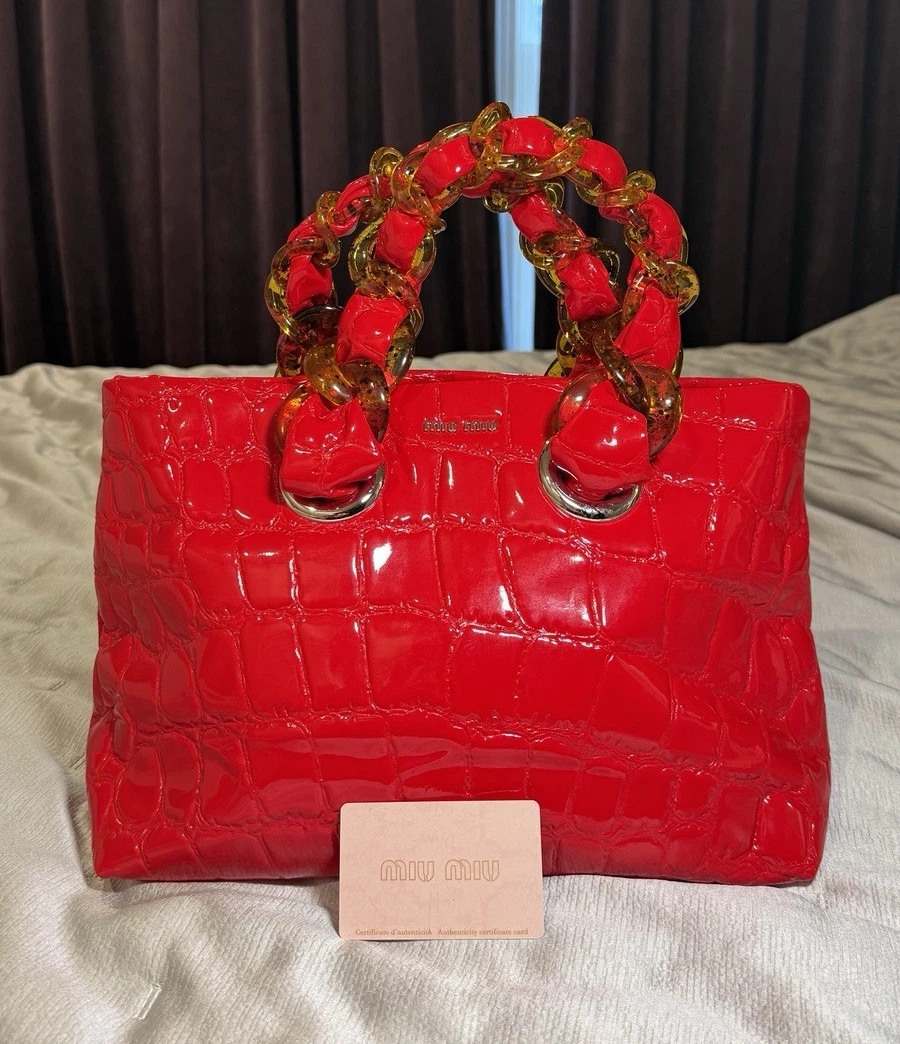 Red Leather Exterior Miu Miu Bags & Handbags for Women for sale | eBay