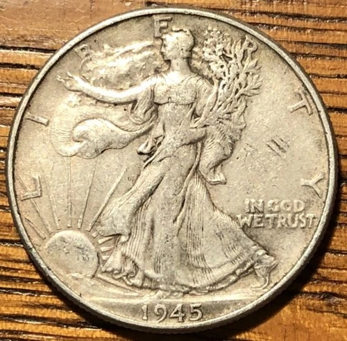 1945 P Walking Liberty Silver Half Dollar- Fine Quality Coin