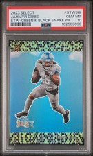 2023 JAHMYR GIBBS Select Score Throwback Snakeskin Prizm /2 SSP RC PSA 10 Pop 1
