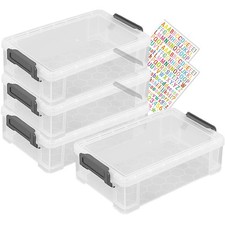 Pencil Case, 4 Pack Plastic Pencil Clear Marker Organizer Storage Containers ...
