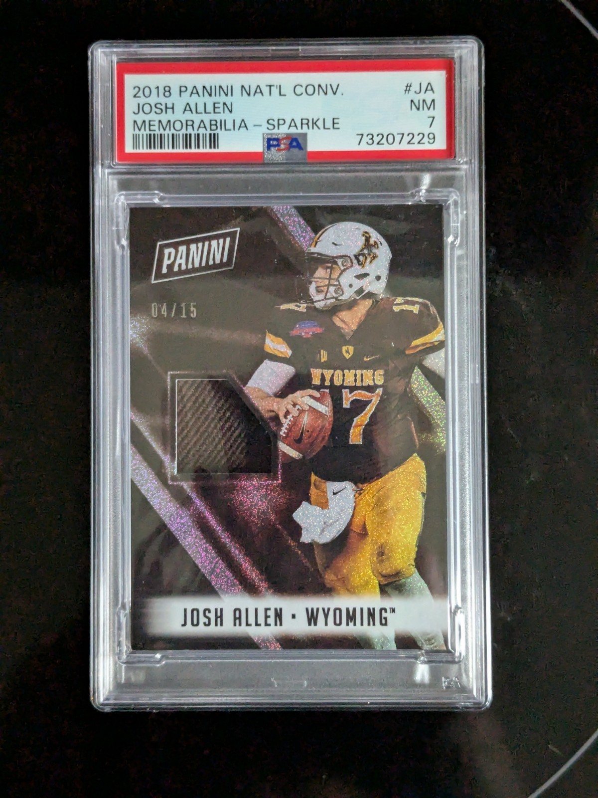 2018 Josh Allen RC The National 04/15 Game Worn Jersey Patch Sparkle Refractor