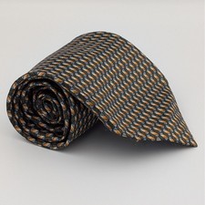 Romario Manzini Necktie Geometric Diamond Weave Orange Gray Blue Microfiber