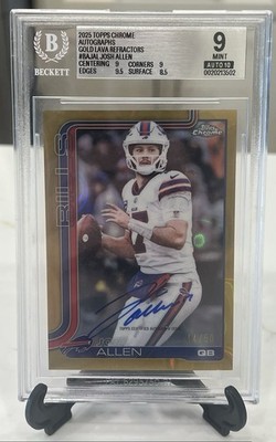 2025 Topps Chrome Josh Allen Auto Gold Lava Refractor /50 BGS Auto 10